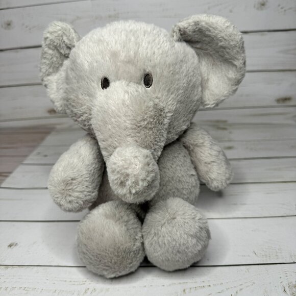 Kellytoy 12" Gray Elephant Rattle Plush Crinkle Ears Stuffed Animal Baby Toy - Picture 1 of 6